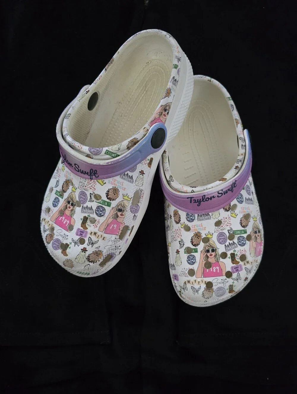 TAYLOR 1989 Cruel Summer White Custom Clog 32 US 13.5/1 Kids - Swifty GUC